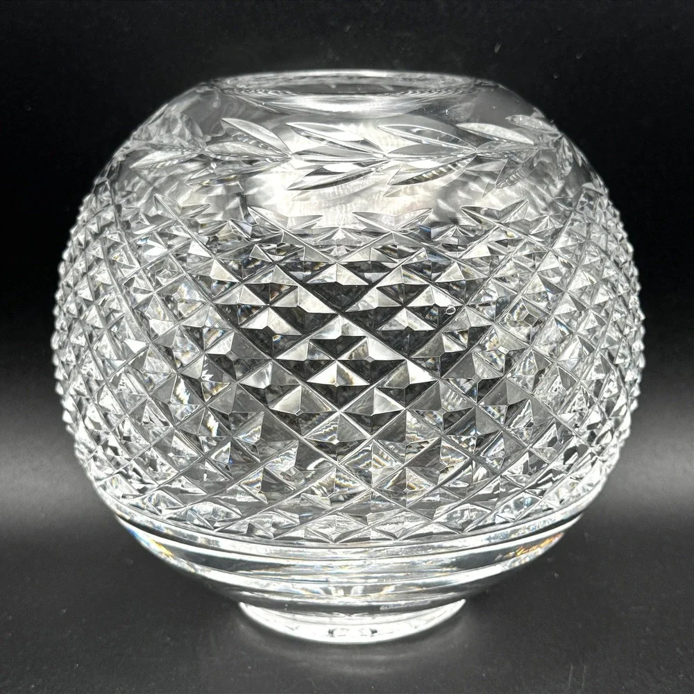 Vintage Waterford Lismore Rose Bowl Cut Crystal Centerpiece Gothic Mark Ireland